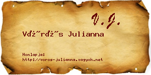 Vörös Julianna névjegykártya